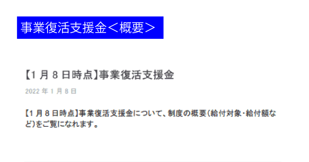 事業復活支援金＜概要＞